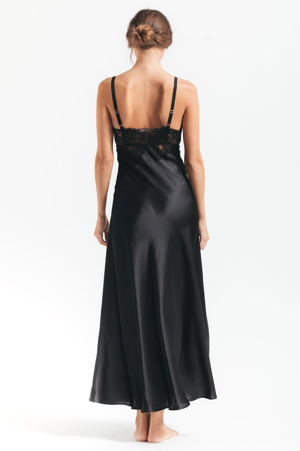 MORGAN VINTAGE LONG SILK GOWN - Expect Lace