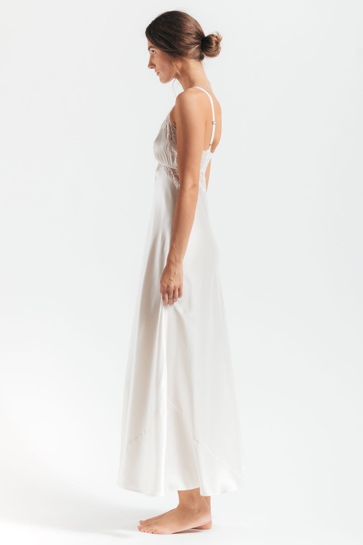 MORGAN VINTAGE LONG SILK GOWN - Expect Lace