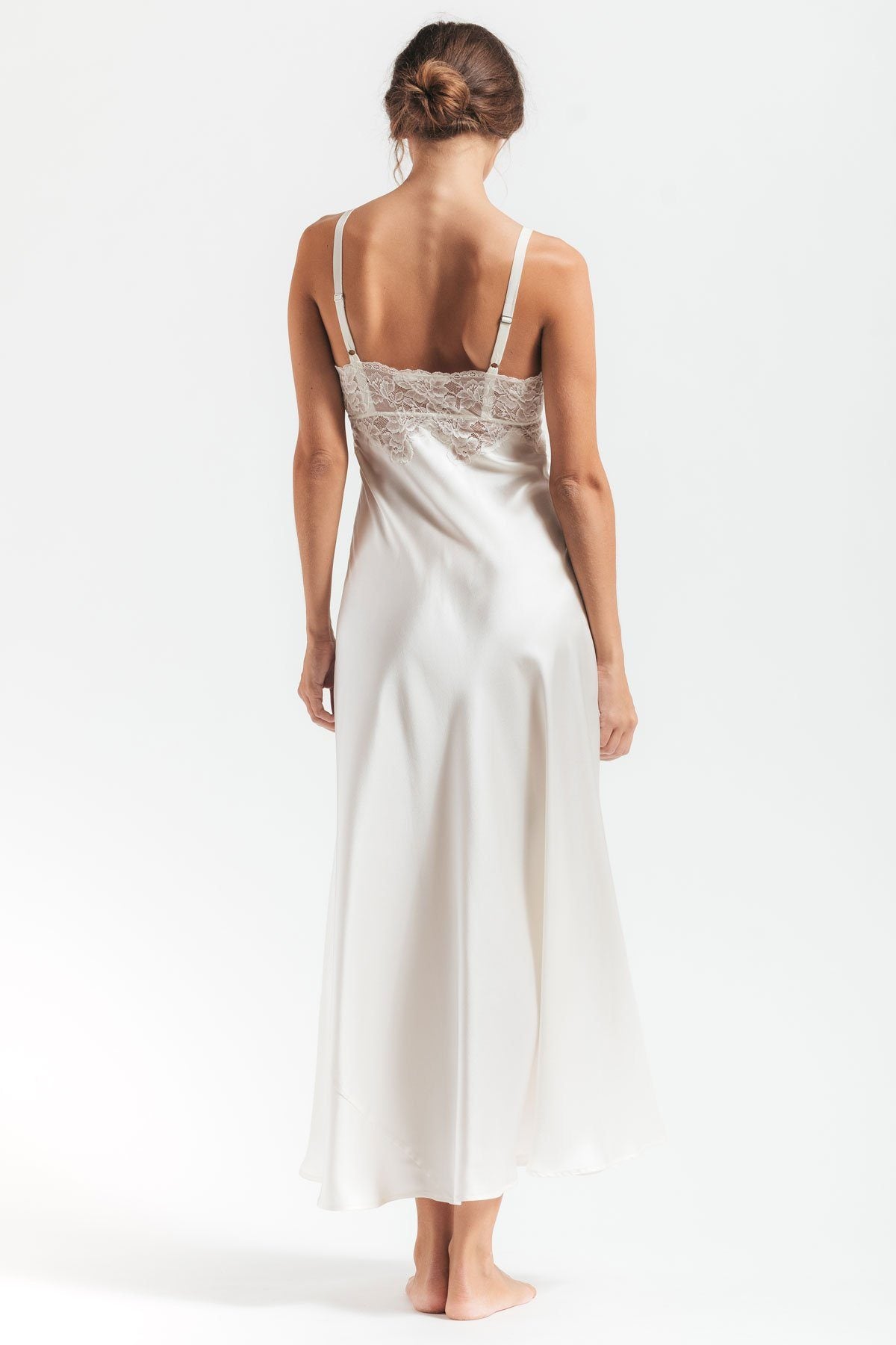 MORGAN VINTAGE LONG SILK GOWN - Expect Lace