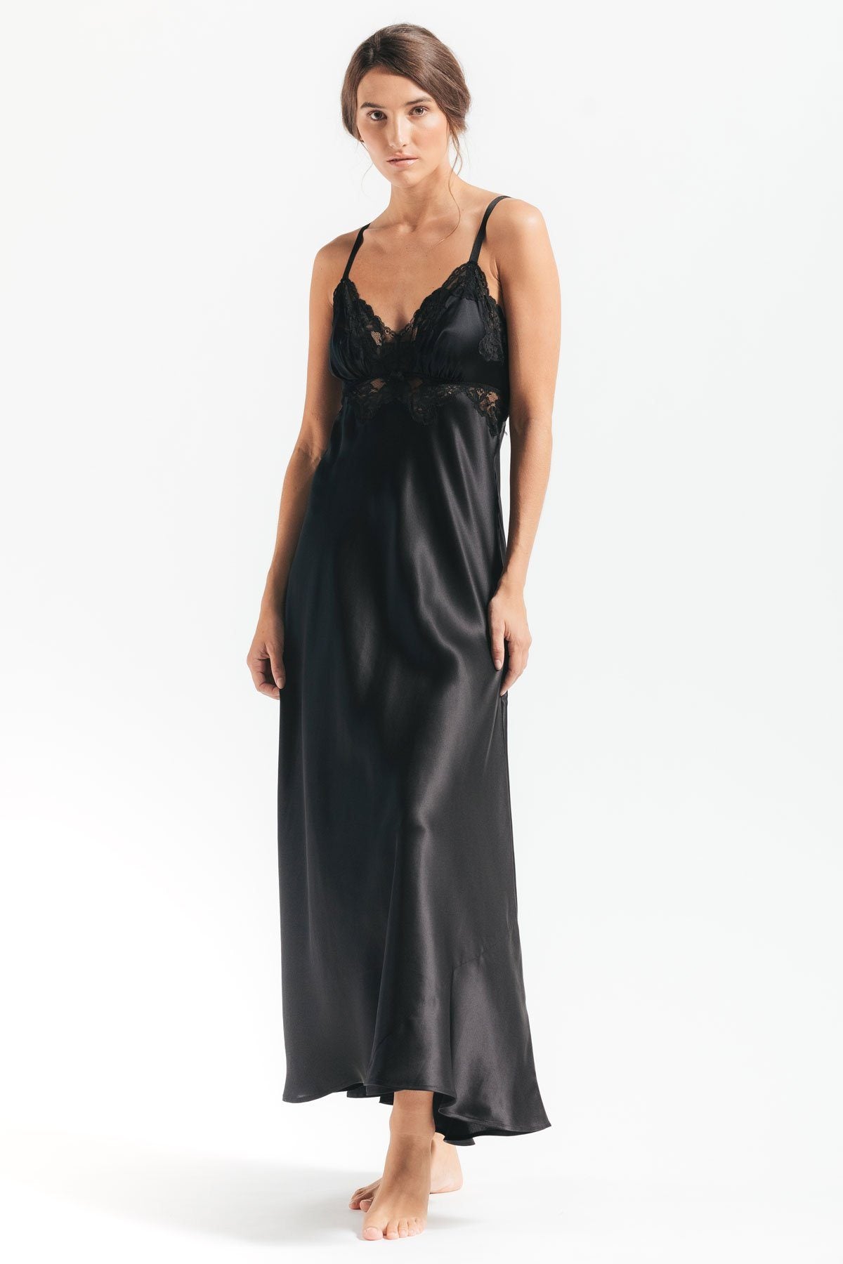 MORGAN VINTAGE LONG SILK GOWN - Expect Lace